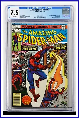 Buy Amazing Spider-Man #167 CGC Graded 7.5 Marvel 1977 Newsstand Edition Comic Book. • 71.96£