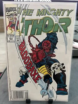 Buy Mighty Thor #451 (1992) NM 1st App Bloodaxe Thor Beta #337 Homage Marvel Comics • 23.64£