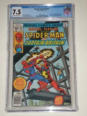 Buy Marvel Team-Up 65 (1978) CGC 7.5 1st Appearances Of Captain Britain, Arcade • 47.30£