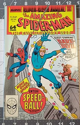Buy Amazing Spider-Man Annual 22 Very High Grade 1st Appearance Speedball 1988 • 11.85£