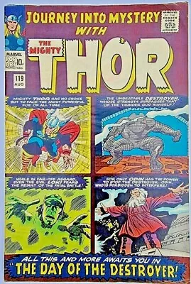 Buy Thor Journey Into Mystery 119 Marvel Silver Age 1965 1st App Of Warriors Three • 160£