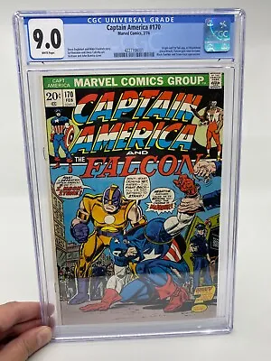 Buy Captain America #170 CGC 9.0 1974 1ST MOONSTONE, KEY Issue WHITE PAGES! • 78.37£