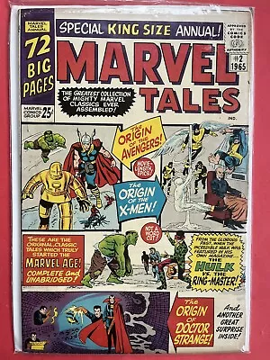 Buy Marvel Tales Annual #2 Origin Avengers X-Men Dr. Strange Hulk Marvel 1965 • 52.16£