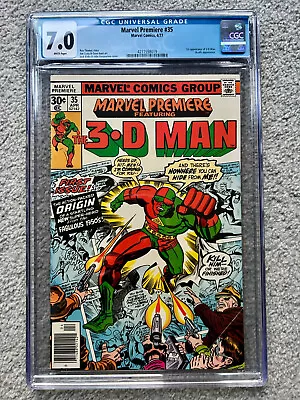 Buy Marvel Premiere #35 1977 CGC 7.0 -1st Appearance Of 3-D MAN -  Skrulls App • 29£