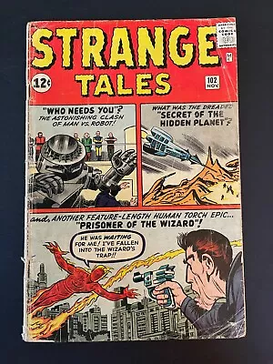 Buy Strange Tales #102 - Human Torch, 1st App The Wizard (Marvel, 1951) Good • 59.82£