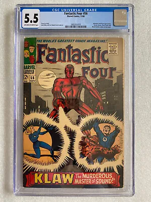 Buy Fantastic Four #56 CGC 5.5 1966 - Inhumans, Klaw, Doctor Doom, Silver Surfer • 116.62£