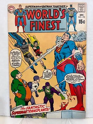 Buy World's Finest #190 (VF) 1970 DC Comics “The Fantastic Superman Transplants!” • 27.80£