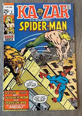 Buy Ka-Zar #3 (1970) Great Condition! VINTAGE With Spider-Man, Daredevil, And Zabu • 10.39£
