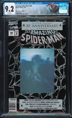 Buy Amazing Spider-man #365 Australian CGC 9.2 W 1992 RARE Variant 1st 2099 Marvel • 535.95£