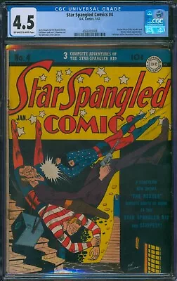 Buy Star Spangled Comics #4 (1942) ⭐ CGC 4.5 ⭐ Sensation #1 Ad Golden Age DC Comic • 427.74£