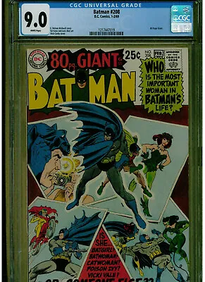 Buy Batman #208 Cgc 9.0 1969 Nick Cardy Cover Dc Comics 80 Pages Giant White Pages • 197.70£