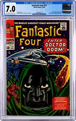 Buy Fantastic Four #57 1966 CGC 7.0 OW/W Marvel Comic Doom Silver Surfer 4226802014 • 218£