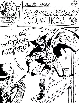 Buy All American Comics # 16 Cover Recreation 1st Green Lantern Original Comic Art  • 31.97£
