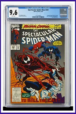 Buy Spectacular Spider-Man #201 CGC Graded 9.6 Marvel 1993 White Pages Comic Book. • 75.69£