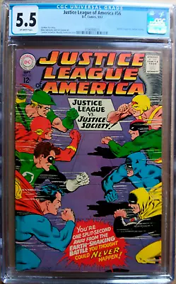 Buy JUSTICE LEAGUE OF AMERICA #56 CGC 5.5 OW 1967 Vs JUSTICE SOCIETY Murphy Anderson • 56.77£