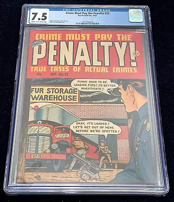 Buy Crime Must Pay The Penalty #22 (Oct 1951) ✨ Graded 7.5 CREAM TO OFF-WHITE By CGC • 194.61£