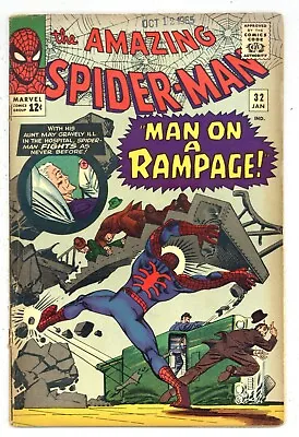 Buy Amazing Spider-Man 32 (RESTO) DITKO Aunt May! Doctor Octopus 1966 Marvel R131 • 31.78£