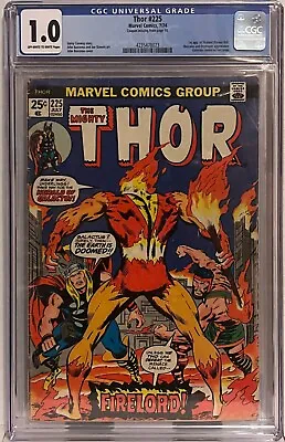 Buy MIGHTY THOR # 225 - 1974 - 1st APPEARANCE FIRELORD - CGC 1.0 Missing Coupon • 31.62£