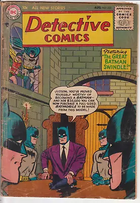 Buy Detective Comics #222, DC Comics 1955 GD/VG 3.0 Late Golden Age Batman. • 118.49£