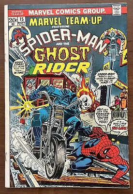 Buy Marvel Team-Up #15 FN+ Spider-Man & Ghost Rider 1973 • 35.58£
