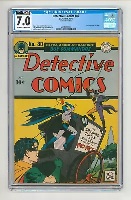 Buy Detective Comics #80 CGC 7.0 Exceptional Condition Two-Face Cover • 2,595£