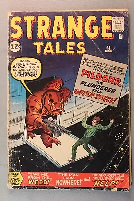 Buy Strange Tales #94 *1962*  Pildorr, The Plunderer From Outer Space!  Low Grade • 39.18£