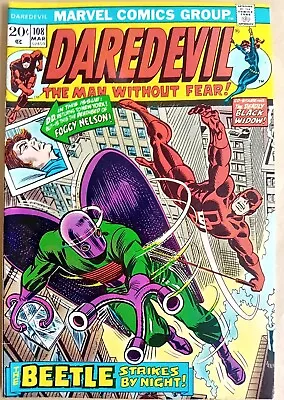 Buy Daredevil #108 FN- (5.5) - Marvel 1974 - 20 Cents Copy - Black Widow - Vs Beetle • 7.99£