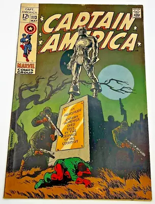 Buy Marvel Captain America #113 G/VG Classic Steranko Cover! Avengers Appearance! • 39.64£