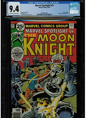 Buy Marvel Spotlight #29 Cgc 9.4 2nd Solo Moonknigh 1976 Jack Kirby Owtw Pages Blue • 149.66£