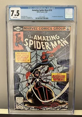 Buy Amazing Spider-Man #210 CGC 7.5 White Pages Marvel 1st Appearance Of Madame Web • 150£