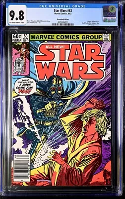 Buy Star Wars #63 Cgc 9.8 Newsstand Marvel 1982 • 237.14£