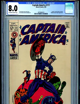 Buy Captain America #111 CGC 8.0 1969 Marvel Viper HYDRA Amricons K64 • 189.66£
