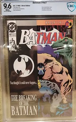 Buy Batman #497 CBCS 9.6 Wp Bane Breaks Batman's Back DC Free Shipping • 52.28£
