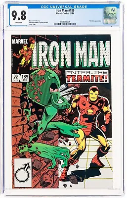 Buy 🔥 Iron Man #189 (1984)  Enter The Termite  CGC 9.8 WHITE PAGES Marvel Avengers • 52.77£