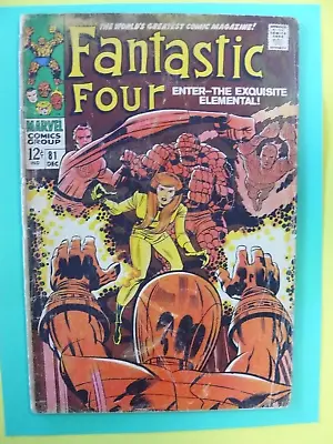 Buy Fantastic Four #81 - Crystal Joins FF - Tape On Centerfold - GD - Marvel • 9.65£