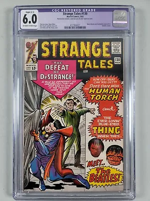 Buy Strange Tales #130 Marvel 1965 CGC 6.0 Stan Lee/Ditko/Kirby! The Beatles Cameo! • 95.94£