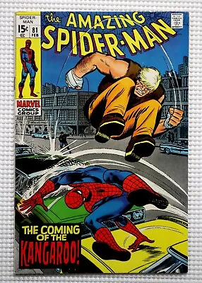 Buy 1970 HIGH GRADE Amazing Spider-Man 81 Marvel Comics 2/70:1st Kangaroo, 15¢ Cover • 85.84£