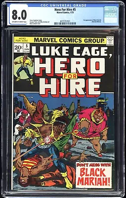 Buy Hero For Hire #5 (1974) CGC 8.0 1st Black Mariah! • 98.83£