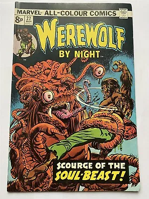 Buy WEREWOLF BY NIGHT #27 Marvel Comics UK Price 1975 VF- • 7.49£