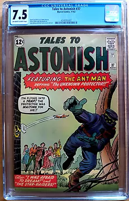 Buy TALES TO ASTONISH #37 CGC 7.5 OW-W 1962 Ditko, LEE, Kirby High Grade 4th ANT MAN • 430.68£