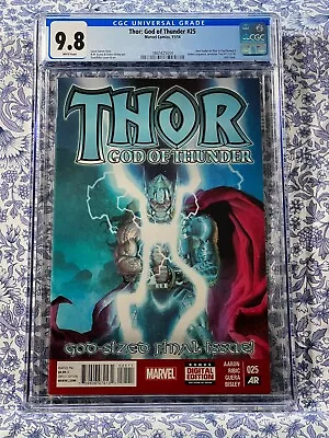 Buy THOR GOD OF THUNDER #25 CGC 9.8 WP Ribic Jane Foster (11/14) Predates Thor #1 • 279.79£
