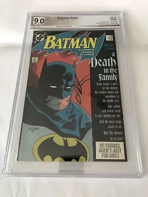 Buy Batman #426 PGX 9.0 Signed By Jim Starlin DC Comics Dec 1988 Death In The Family • 165£