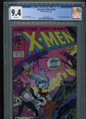 Buy Marvel Uncanny X-Men #248 (1989) CGC 9.4 [WHITE] 1st Jim Lee On X-Men! • 35.75£