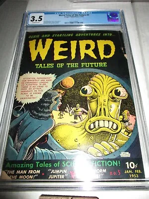 Buy Weird Tales Of The Future 5 CGC 3.5 WOLVERTON GGA ALIEN 1953 Aragon Sci-Fi Epic! • 2,370.85£