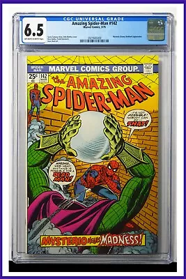 Buy Amazing Spider-Man #142 CGC Graded 6.5 Marvel 1975 Of White Pages Comic Book. • 100.74£