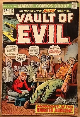 Buy Vault Of Evil #12 Comic Book 1971 Bronze Age Horror Marvel Bob Powell Fred Kida • 5.13£