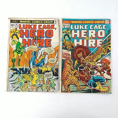 Buy Luke Cage Hero For Hire #12 + #13 Lot Lion Fang 1973 Marvel Comics • 8.03£