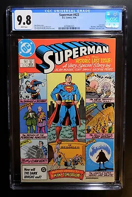 Buy Superman #423 Cgc 9.8 - White Pages *last Issue* Classic Alan Moore Story • 158.09£