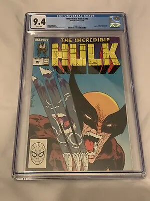 Buy Incredible Hulk #340 CGC 9.4 White Pages 1988 Classic Wolverine Cover • 199£