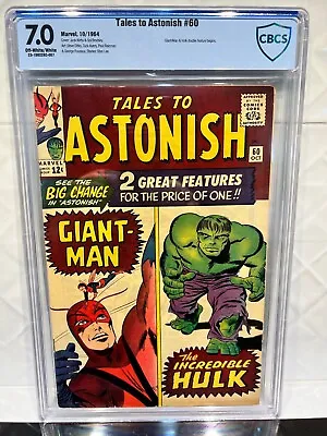 Buy Tales To Astonish #60, 1964, Cbcs 7.0, Ow-w, Cgc, 2nd Hulk Cover In Title - Key! • 276.60£